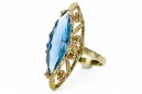Ring Aquamarin 14 Karat Gelbgold Vintage Stil vrc005y